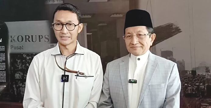 Menteri Agama Nasaruddin Umar melaporkan gratifikasi terkait penggunaan fasilitas jet pribadi ke Komisi Pemberantasan Korupsi (KPK), Senin (23/2/2026). Foto : Istimewa